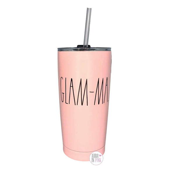 Rae Dunn Glam-ma Blush Pink Insulated Stainless Steel Tumbler w/Lid