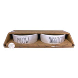Rae Dunn Ceramic Pet Bowls - The Boss, Hangry, Thirsty, Meow, Catitude, Cats Rule, Purrincess, Meow & Purrfect, Mine & Also Mine