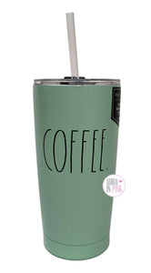 Rae Dunn Mint Green Coffee Insulated Stainless Steel Tumbler w/Lid & S –  Aura In Pink Inc.
