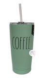 Rae Dunn Mint Green Coffee Insulated Stainless Steel Tumbler w/Lid & Straw - Aura In Pink Inc.
