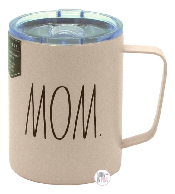 Rae Dunn Blush Pink Mom Insulated Stainless Steel Travel Mug w/Lid - Aura In Pink Inc.