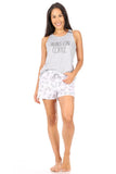 Rae Dunn Runs On Coffee Ladies Racerback Tank & Shorts Pajama Set - Aura In Pink Inc.