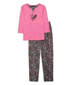 René Rofé All You Need Is Shoes Ladies Sleepwear Pajama Set - Aura In Pink Inc.