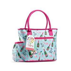 Rongrong Fit & Fresh Pop Fizz Click Pink Heels Stilettos Shoes Insulated XL Lunch Tote Bag - Aura In Pink Inc.
