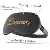SMUG Dreamer Black & Gold Satin Sleep/Travel Mask
