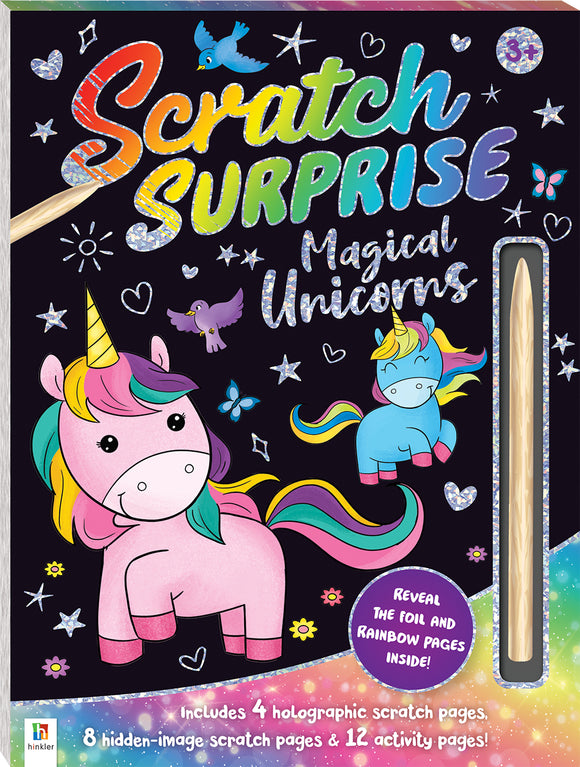 Scratch Surprise: Magical Unicorns Art Book w/Etching Stylus By Hinkler Explore - Aura In Pink Inc.
