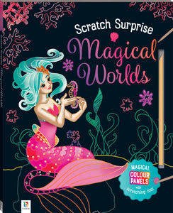 Scratch Surprise: Magical Worlds Mermaid Art Book w/Etching Stylus By Hinkler Explore - Aura In Pink Inc.