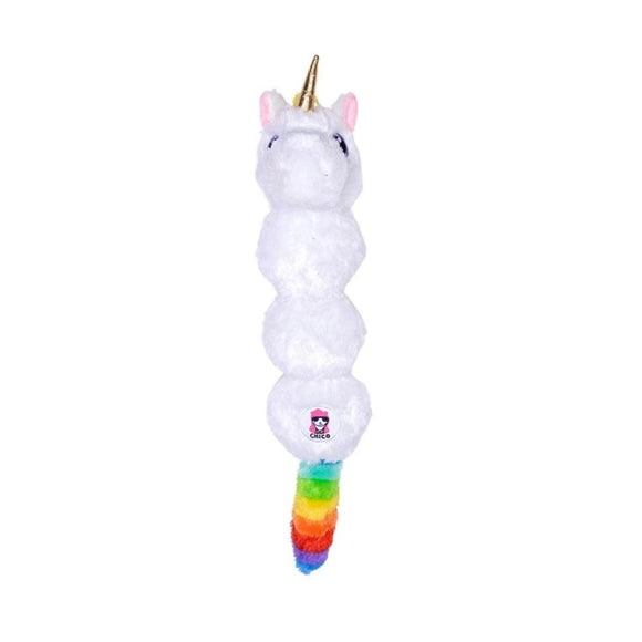 Senor Chico Rainbow Unicorn Crinkle 4-Squeaker Squeaky Plush Dog Toy