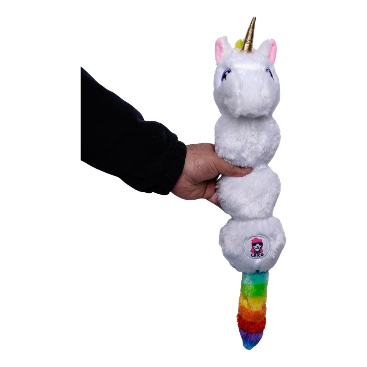 Senor Chico Rainbow Unicorn Crinkle 4Squeaker Squeaky Plush Dog Toy