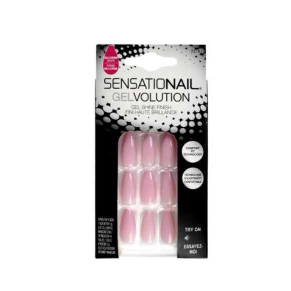 SensatioNail GelVolution Pink Glitter Ballerina Tip Nails - Aura In Pink Inc.