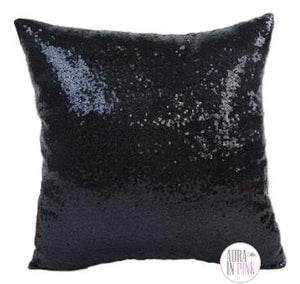 Luxurious Black Sequin Throw Cushion - Aura In Pink Inc.