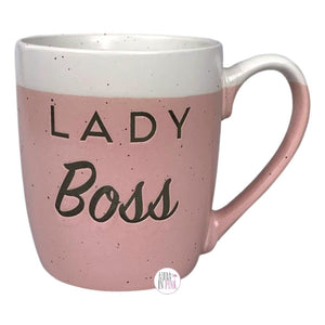 Sheffield Home Lady Boss Matte Pink & White Speckled Ceramic Coffee Mug - Aura In Pink Inc.
