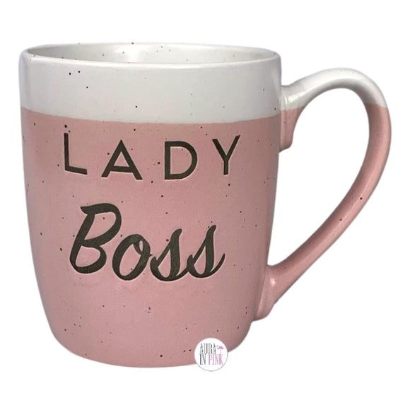 Sheffield Home Lady Boss Matte Pink & White Speckled Ceramic Coffee Mug - Aura In Pink Inc.