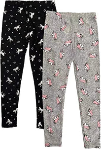 ShoSho Twin Pack Ultra-Soft Kids Unicorn Leggings - Aura In Pink Inc.