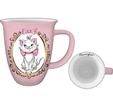 Silver Buffalo Disney „Aristocats – Marie Cat“ in ovalem goldenen Spiegelrahmen – Purrrrrfect rosa Kaffeetasse aus Keramik