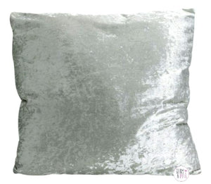 Silver Grey Crushed Velvet Decorative Accent Throw Pillow Cushion 24" x 24" - Aura In Pink Inc.