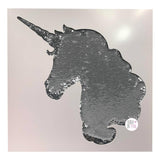 Silver Reversible Sequin Bling Unicorn Silhouette Pink Wooden Wall Art 20" x 20"