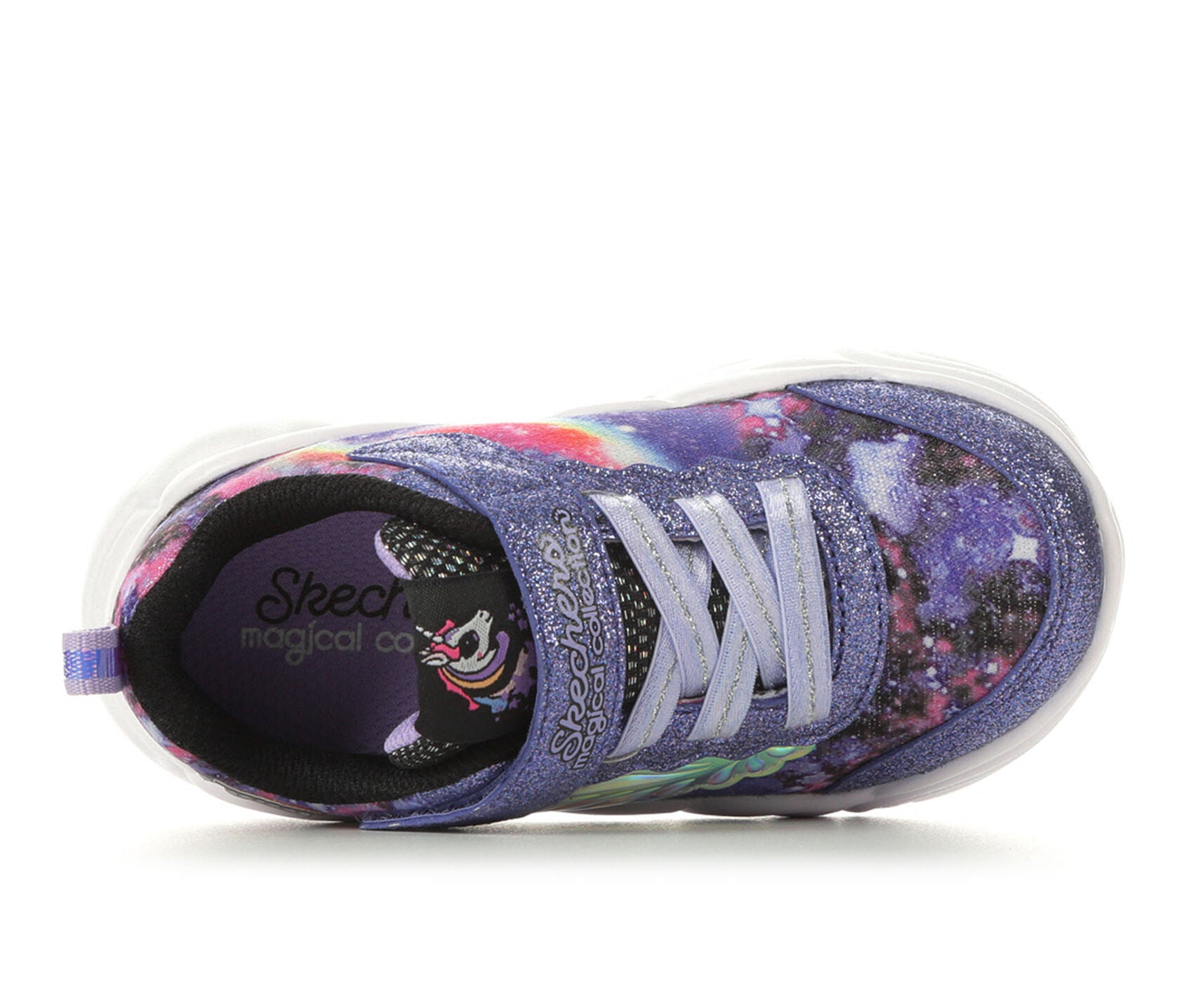 Skechers Magical Collection Unicorn Storm Purple Glitter Galaxy Toddle Aura In Pink Inc