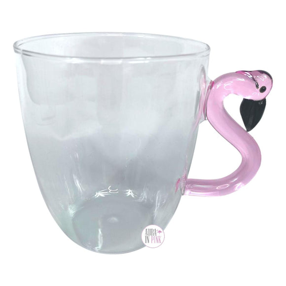 Sleek Glass Spun Pink Flamingo Drinkware Mug