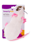 SmartyKat Rat Pack Oversized White Rat Catnip Plush Cat Kicker Toy - Aura In Pink Inc.