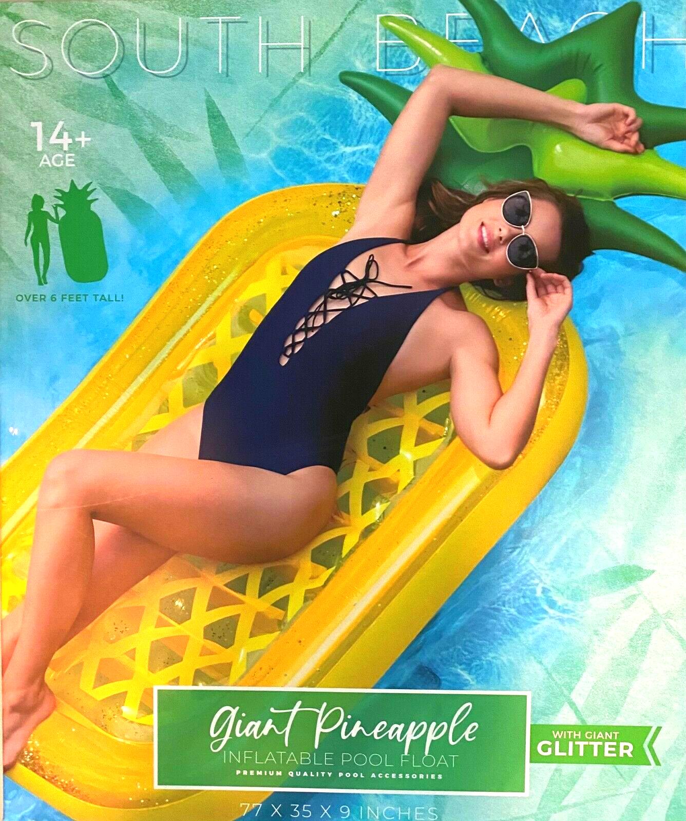 South Beach Tropical Collection Giant Pineapple w Glitter 6 Foot