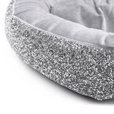Sparkles Home Luminous Silver Diamond Bling Grey Plush Round Pet Bed - Aura In Pink Inc.