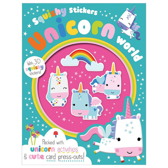 Squishy Stickers Unicorn World Puzzles & Coloring Activity Book by Make Believe Ideas - Aura In Pink Inc.