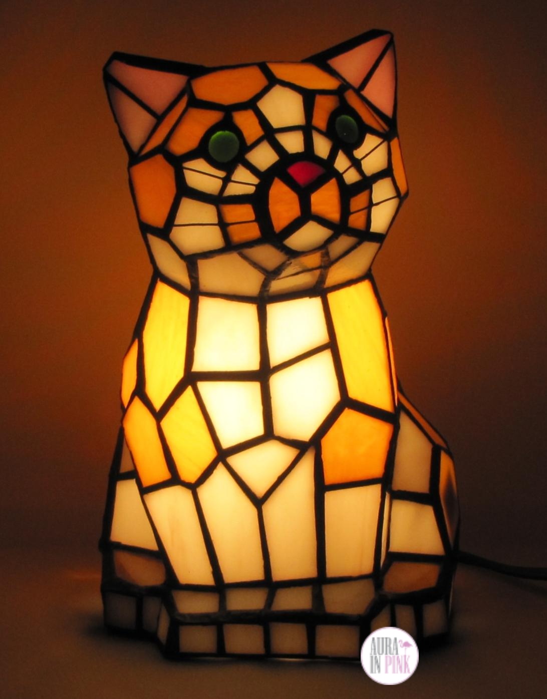 Tiffany style sales cat lamp