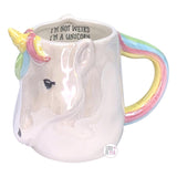 Tag 3D Iridescent Glazed Rainbow I'm Not Weird, I'm A Unicorn Ceramic Coffee Mug