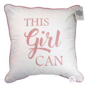 Emma & Violet This Girl Can Inspirational Throw Cushion - Aura In Pink Inc.