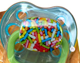 Tomy The First Years Ice Cream Sprinkles Orthodontic Pacifier & Pouch Set - Aura In Pink Inc.