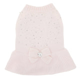 Top Paw Bougie Pearl & Rhinestone Bling Sweater Dress Pet Outfit - Aura In Pink Inc.