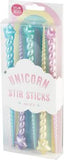 True Zoo Pearlescent Pastel Unicorn Stir Sticks Set of 5 - Aura In Pink Inc.