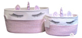 Madison Art Gorgeous Unicorn Lashes Pink & White Flexible Fabric Storage Basket - Small - Aura In Pink Inc.