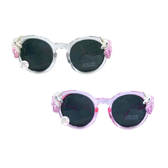 V By Vye V Kids Glitter Unicorn Sunglasses Set Of 2 - Clear & Clear Pink