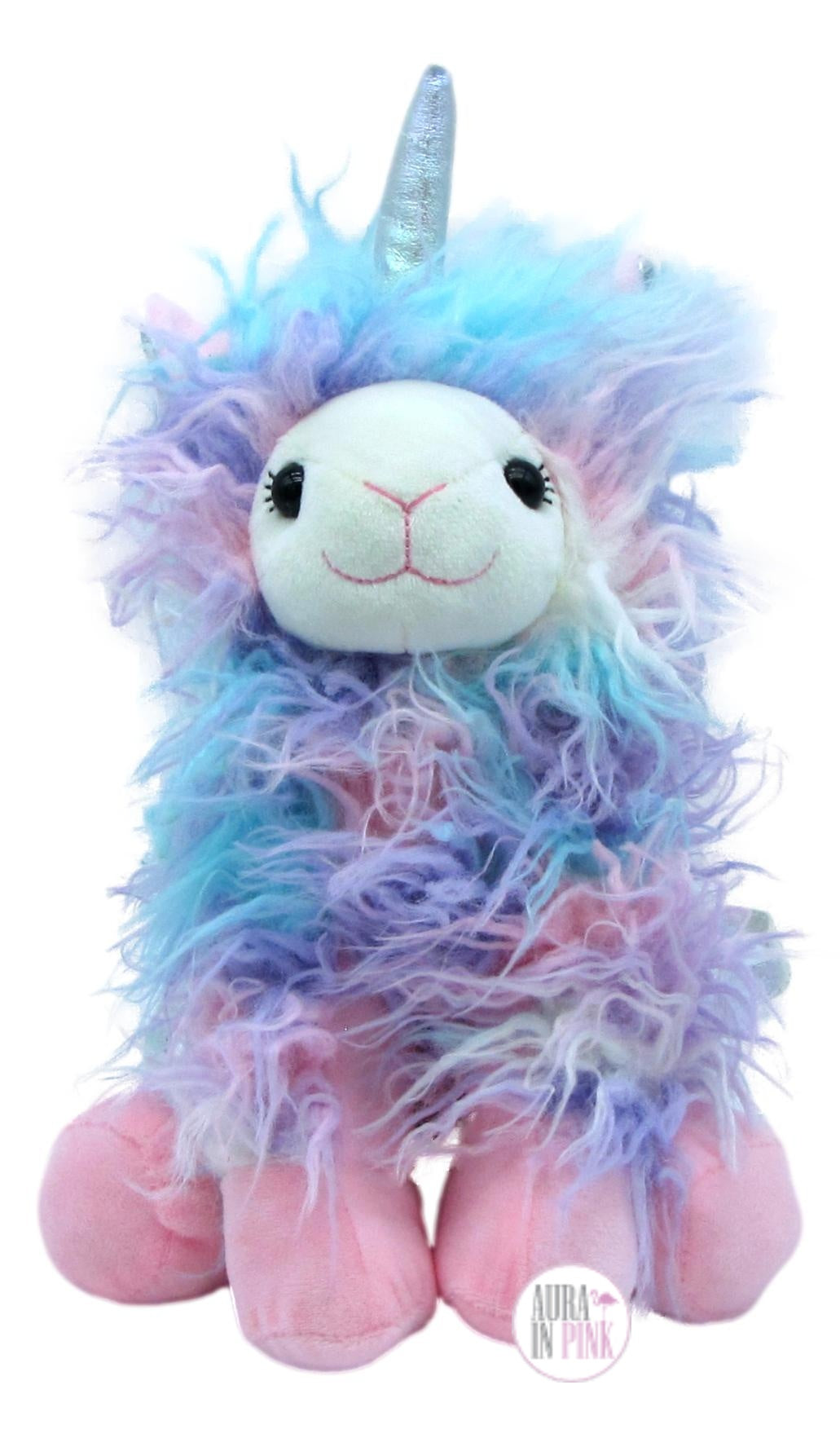 VIP Cotton Candy Pastel Uni Llama Unicorn Llama Shag Plush Bag