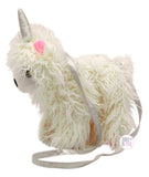 VIP Light Pink Uni-Pup Unicorn-Puppy Convertible Shag Plush Purse Bag - Aura In Pink Inc.