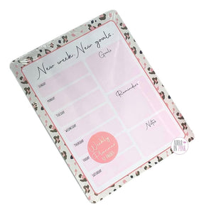 Votum New Week New Goals Pink Leopard Print Weekly Planner Pad - Aura In Pink Inc.