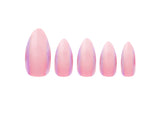 Warpaint London W7 Glamorous Nails Pink Bell Pink Iridescent Shine Almond Tip Nails - Aura In Pink Inc.