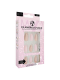 Warpaint London W7 Glamorous Nails Pink Glitter & Glitz Almond Tip Nails - Aura In Pink Inc.