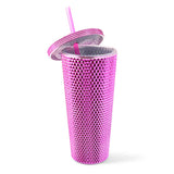 West & Fifth Extra Large Anodized Metallic Chrome Bling Diamond Studded Tumblers