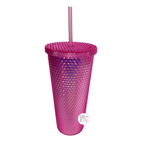 West & Fifth Extra Large Diamond Studded Tumbler - Iridescent Pink – Aura  In Pink Inc.