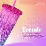 West & Fifth Extra Large Diamond Studded Tumblers - Ice Blue, Pink Purple Blue Ombre, & Rainbow Ombre