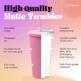 West & Fifth Extra Large Matte Pink Diamond Studded Tumbler