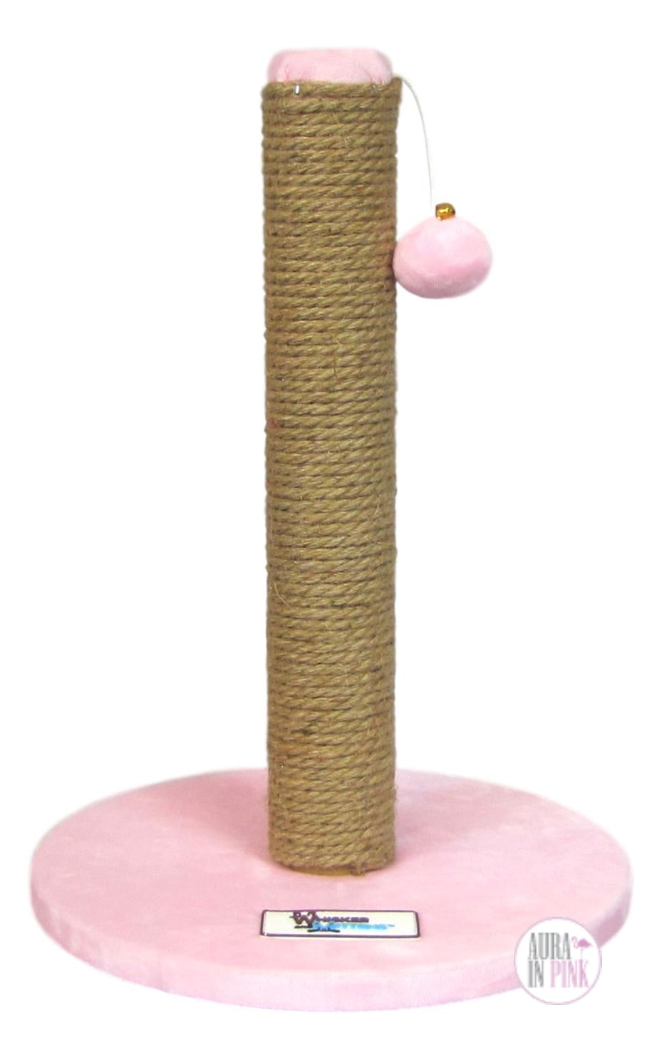 Whiskers and Mittens Kitty Scratching Posts w Pom Pom Bell Toys Asso Aura In Pink Inc