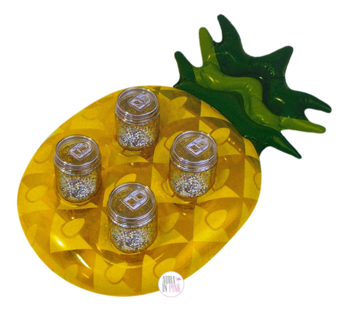 Wink Pineapple Party Inflatable Floaty Station w/Iridescent Glitter In ...