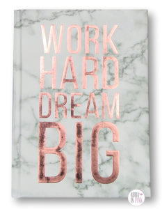 Work Hard Dream Big Marbled Journal - Aura In Pink Inc.