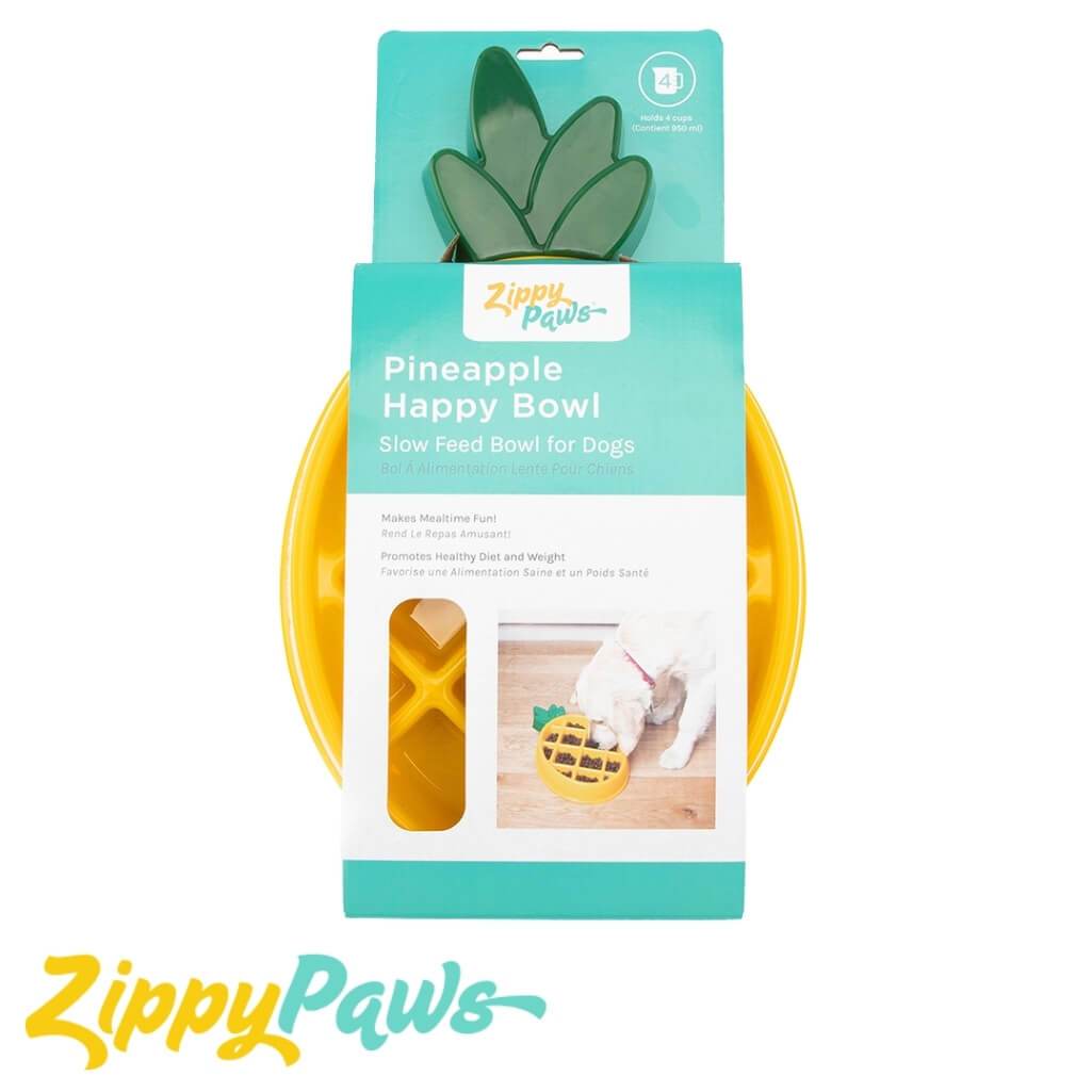 Zippy Paws Dog Happy Bowl Pineapple Slow Feeder – Aura In Pink Inc.