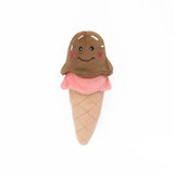 Zippy Paws NomNomz Chocolate Strawberry Ice Cream Cone Squeaky Plush Dog Toy - Aura In Pink Inc.