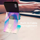 iJoy Studio Shimmer Iridescent Pink Rainbow Holographic Phone Stand - Aura In Pink Inc.